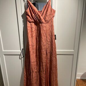 Lulus Cue the Romance Rusty Rose Floral Burnout Maxi Dress